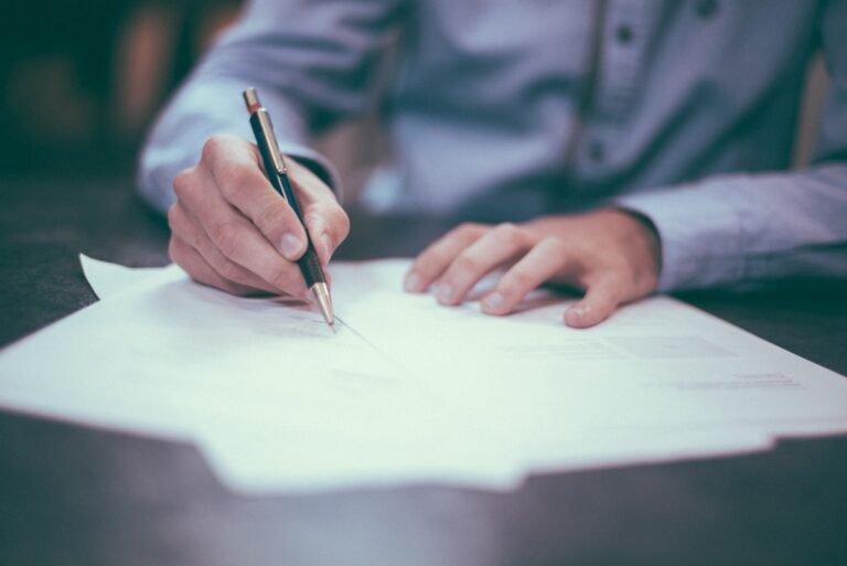 Couple reviewing divorce documents